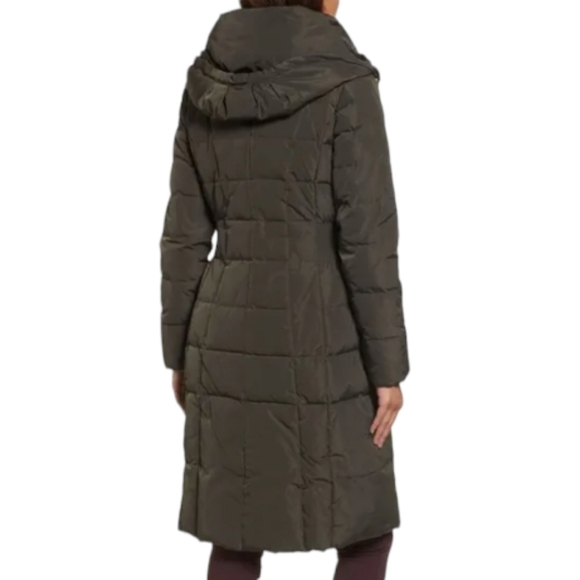 COLE‎ HAAN Signature Bib Insert Down & Feather Fill Coat Green Women's Size S/P - Picture 2 of 12